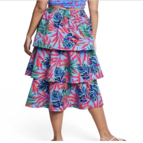 Tropical Midi Skirt Tiered Tabitha Brown from Target - Picture 2 of 6